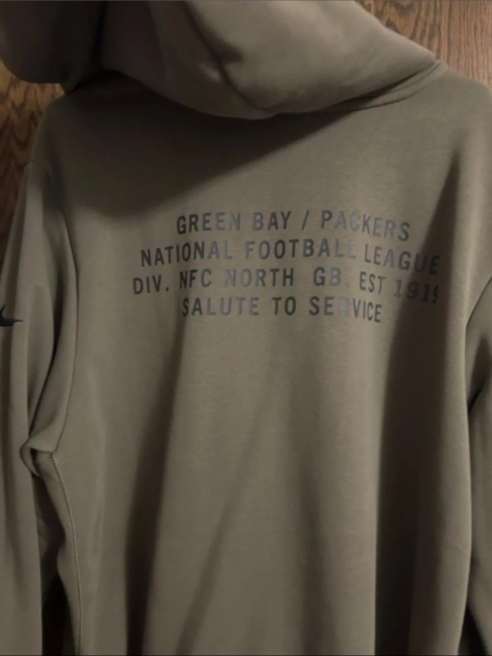 Nike Olive Green Green Bay Packers Pullover Hoodie